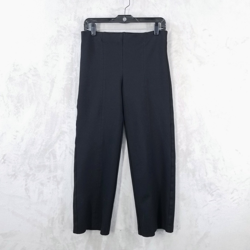 Banana Republic Crop Pants Womens M Black Seamed Front High Rise Ponte Stretch